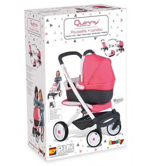 Leļļu ratiņu komplekts SMOBY Maxi-Cosi & Quinny 3шт1  3+ 253198