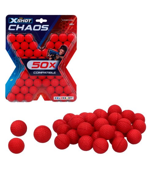 Porolona bumbiņas 50 gab. X-Shot Chaos ZURU 14 g+ CB46275