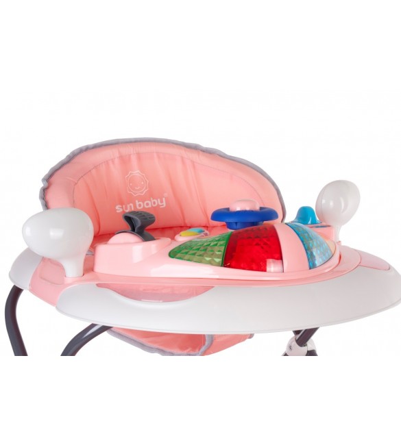 Staigulis ar šūpošanas funkciju SUN BABY AUTO pink/grey B01.022.1.1