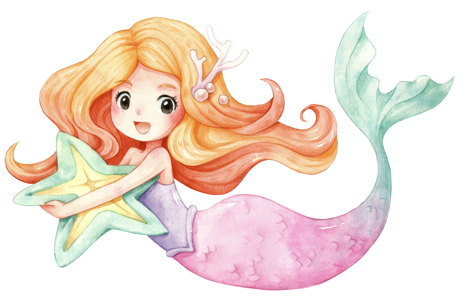 Детская кровать Anna 160x80 с ящиком Mermaid