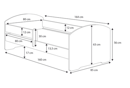 Bērnu gulta LUK ar atvilktni 160x80 Airplane