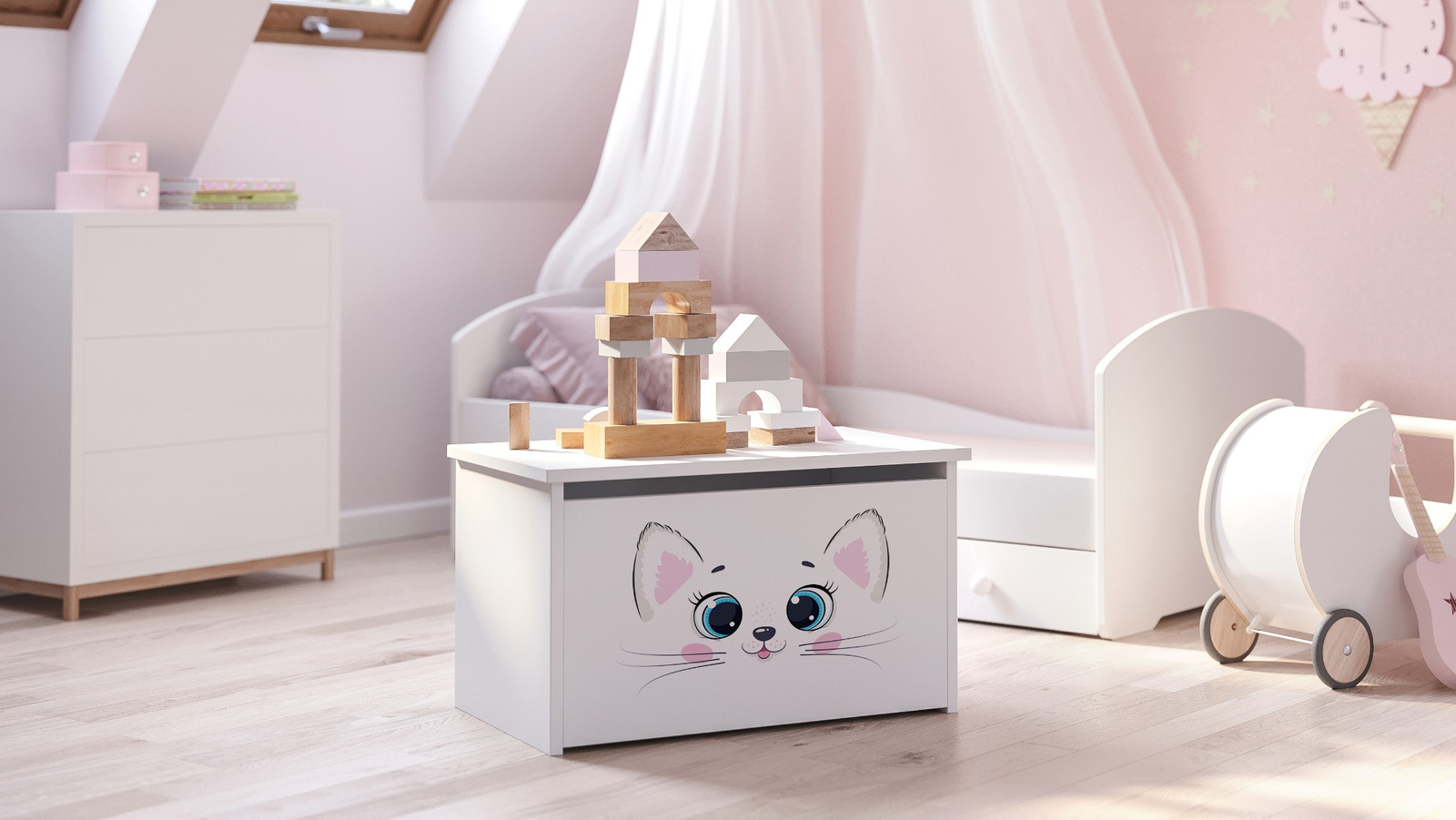 Daria toy box - Pink cat