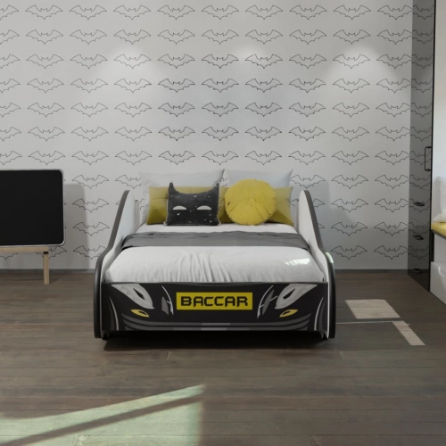 Детская кровать Batcar 140x70 с матрасом Black