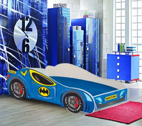 Bērnu gulta Batcar 140x70 ar matraci Blue