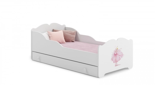 Bērnu gulta Anna 160x80 ar atvilktni Princess in a crown