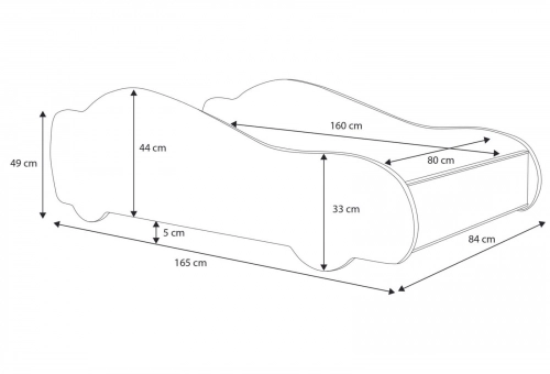Детская кровать Batcar 160x80 с матрасом Taxi