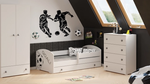 Детская кровать LUK с ящиком 140x70 football