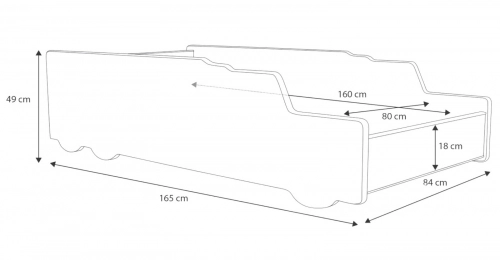 Bērnu gulta RIKO auto 160x80 Rocketship