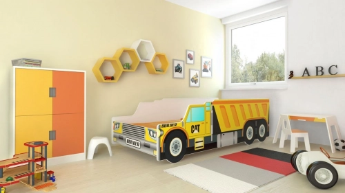 Bērnu gulta ar rāmi Car 160x80 Tipper truck