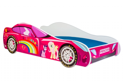 Детская кровать Batcar 140x70 с матрасом Pink