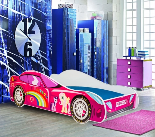 Детская кровать Batcar 140x70 с матрасом Pink