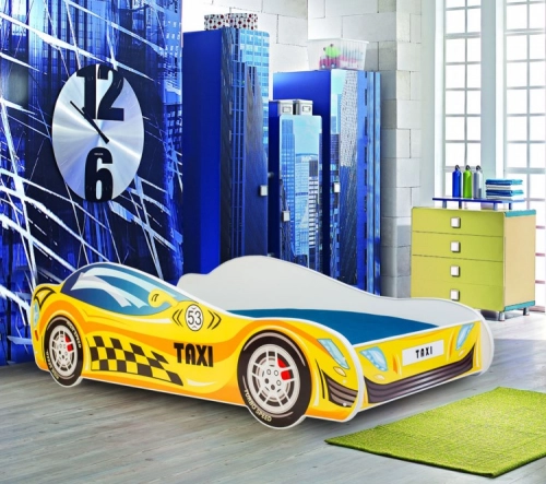 Детская кровать Batcar 140x70 с матрасом Taxi