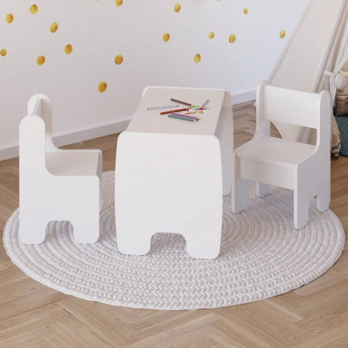 Детский стол и стулья комплект white