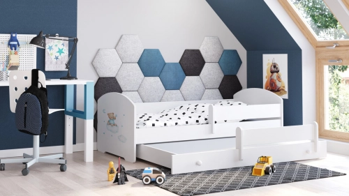 Divvietīga gulta LUK 160x80 Blue Teddy Bear