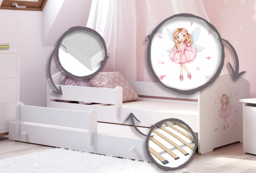 Двухместная кровать LUK 160x80 Girl with wings