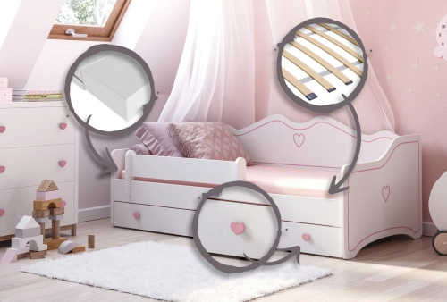 Детская кровать Emma 160x80 pink