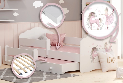 Divguļamā bērnu gulta FALA II 160x80 GIRL UNIT