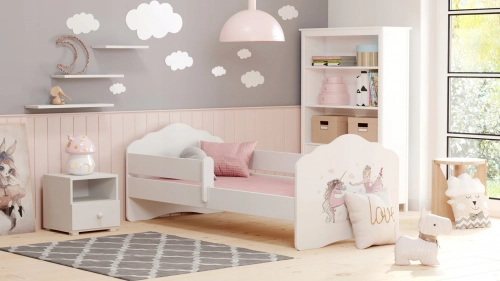 Детская кровать FALA с бортиками 160x80 Girl with unicorn