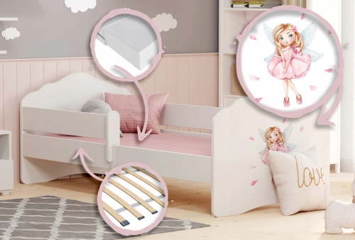 Детская кровать FALA с бортиками 160x80 Girl with wings