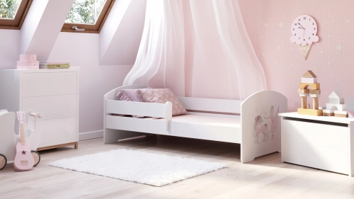 Детская кровать LUK 160x80 с бортиками Girl with unicorn