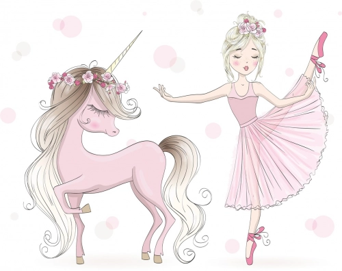 Детская кровать LUK 160x80 с бортиками Girl with unicorn