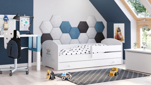 Детская кровать LUK с ящиком 160x80 Blue Teddy Bear