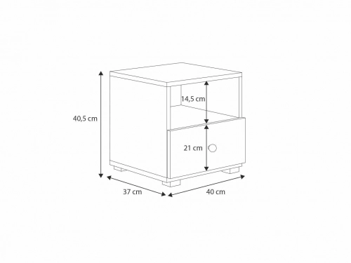Прикроватная тумбочка EMI grey - handle aluminium