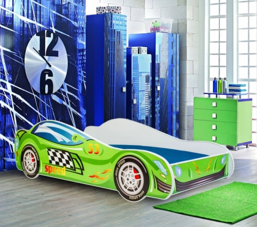 Bērnu gulta Batcar 160x80 ar matraci Speed