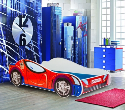 Bērnu gulta Batcar 140x70 ar matraci Spider