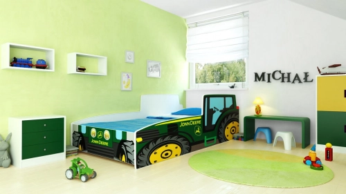 Детская кровать с рамой Car 160x80 Green