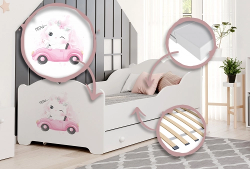 Детская односпальная кровать с ящиком Anna Cat 140x70