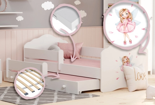 Детская двуспальная кровать FALA II 160x80 Girl with wings