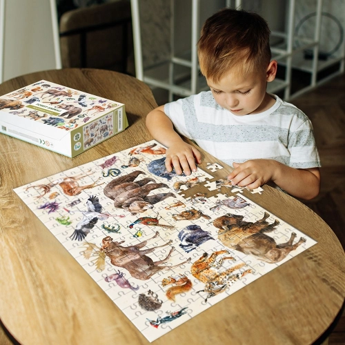 Attīstošā puzle Montessori Puzle "Meža dzīvnieki"