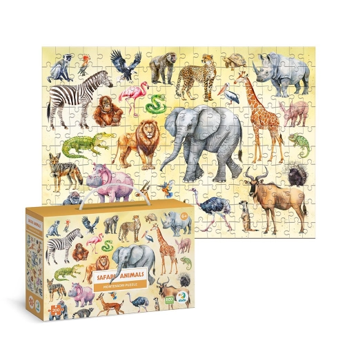 Attīstošā puzle Montessori Puzle "Safari dzīvnieki"