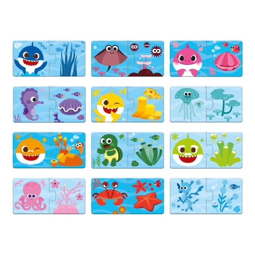 Mazuļu rotaļlietas Duo Puzle Baby Shark Savieno krāsas!