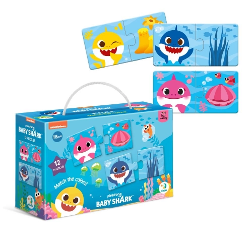 Mazuļu rotaļlietas Duo Puzle Baby Shark Savieno krāsas!