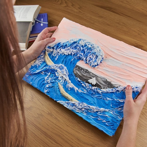 Radošais komplekts Modelēšanas masas - 3D glezna Big wave in Kanagawa (30*40 cm)