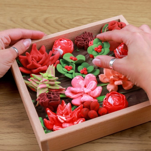 Набор для креатива 3D картина Wood&Craft Succulents Passion (21*21cm)
