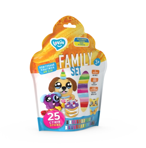 Radošais komplekts Modelēšanas mīkla (lēkājošais plastilīns) Lovin Family set 25 gab.