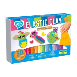 Radošais komplekts Modelēšanas mīkla (lēkājošais plastilīns) Elastic 30 gab.