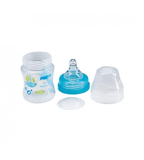 Pudele ar plato kakliņu 120 ml BabyOno 402/03 blue