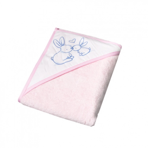 Полотенце с капюшоном RABBIT light pink 80x80 cm