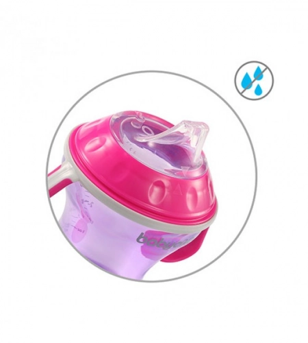 Krūze ar mīksto uzgali 180 ml BabyOno 1456/02 pink