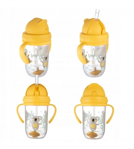 Krūze ar salmiņu un svērteni EXOTIC Canpol 56/606 yellow
