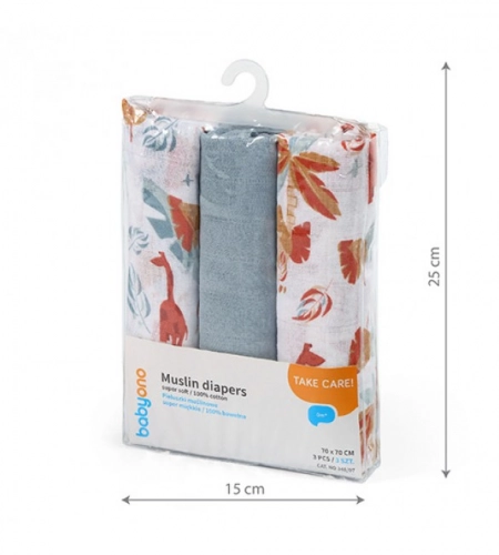 Muslīna autiņu komplekts SUPER SOFT (3 gab.) BabyOno 348/07