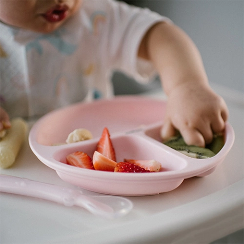 Silikona šķivis ar piesūcekni 1482/02 pink