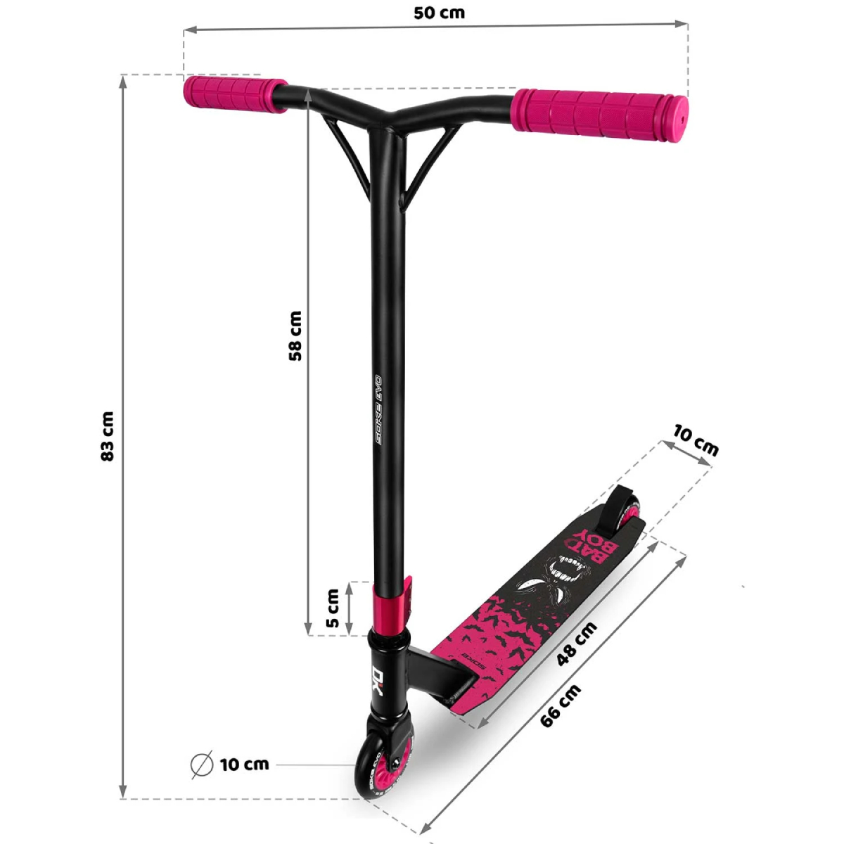 Самокат SOKE EVO (1623-801217) Ruby (Batboy) 100mm