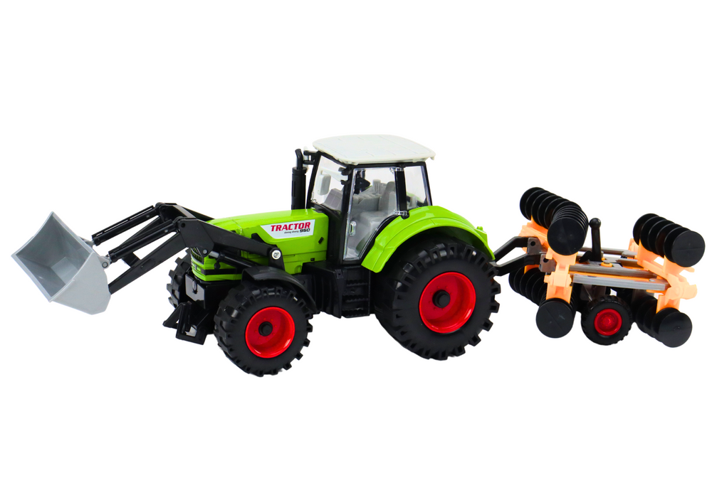 Agricultural Tractor Excavator With Disc Harrow Green Drive