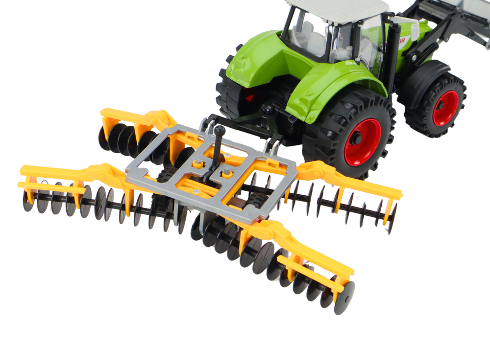 Agricultural Tractor Excavator With Disc Harrow Green Drive