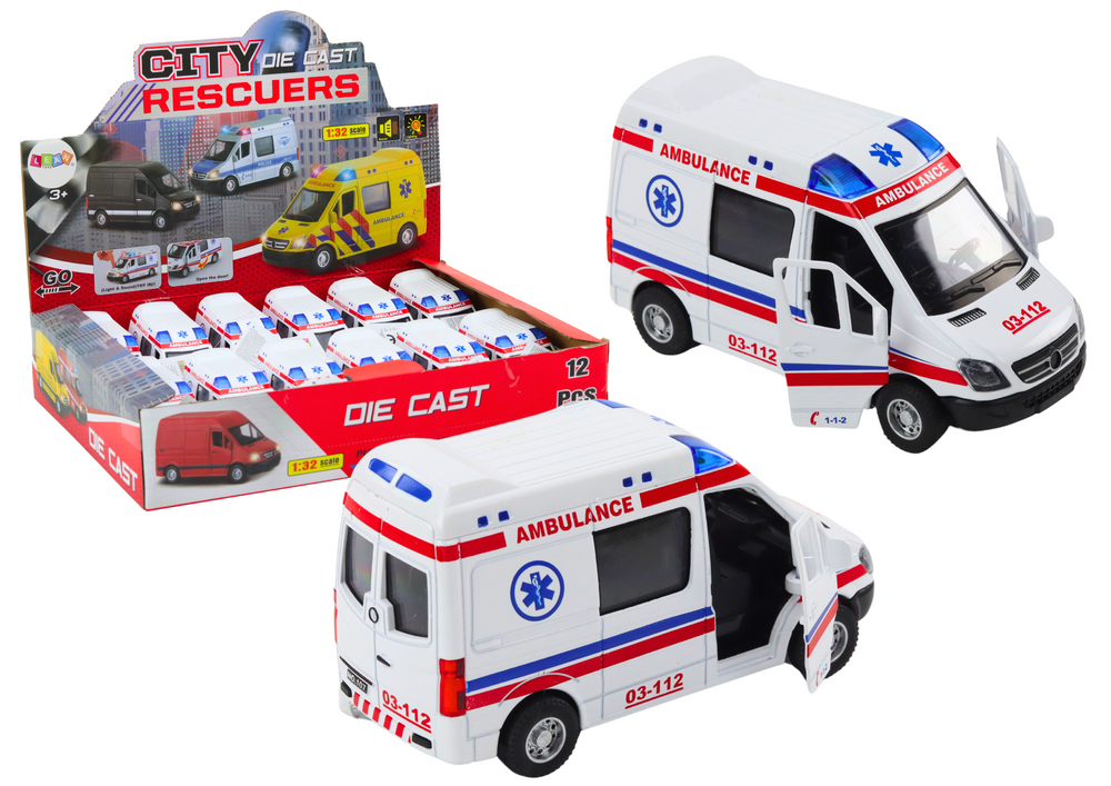 Ambulance Ambulance 1:32 Opening Doors Lights Sounds Drive White